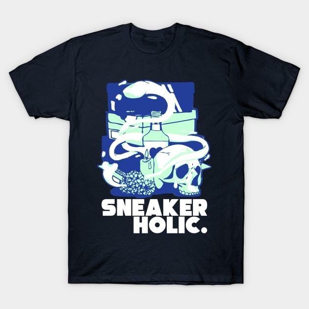 Sneaker Holic Blue Mint T-Shirt by funandgames